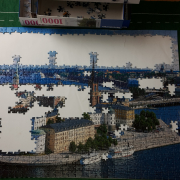 üben am unfertigen Puzzle